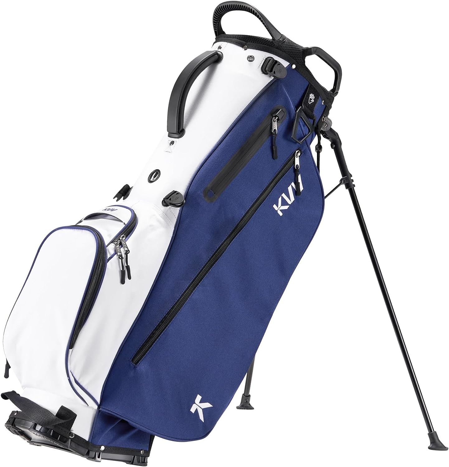 KVV Lightweight Golf Stand Bag with 7 Way Full-Length Dividers, 5 Blue/White
