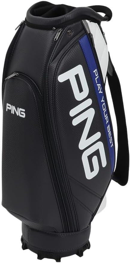PING Golf Men’s Caddy Bag SOFT PU 9.5 x 47 inch 3.2kg Navy White CB-U2502