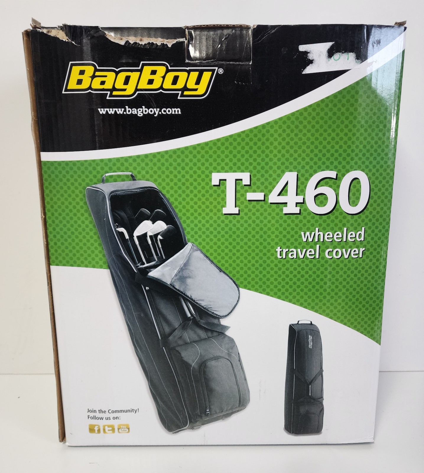 New – Bag Boy Golf T460 Travel Cover Black Soft Wheeled Travel Bag