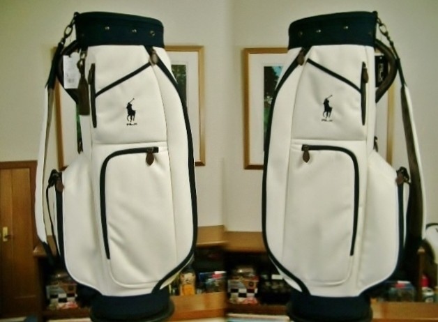 POLO Ralph Lauren RLX Unisex Cardigan Design Synthetic Fabric Natural Golf Bag