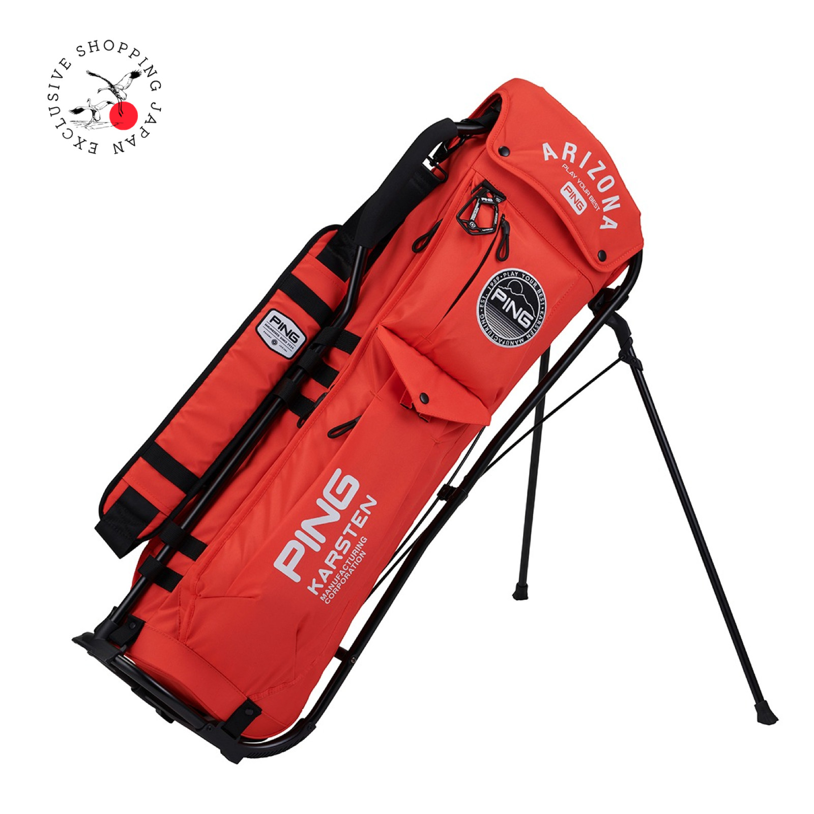 PING GOLF Pipe Frame Stand Golf Bag 9 Inch 2.9kg 4-Way Divider Dark Orange 2026