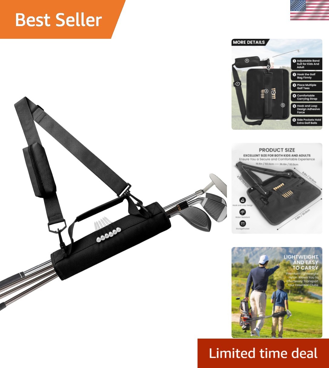 Golf Club Bag Mini Lightweight for Men Women Ladies Kids with/Without Ball Po…