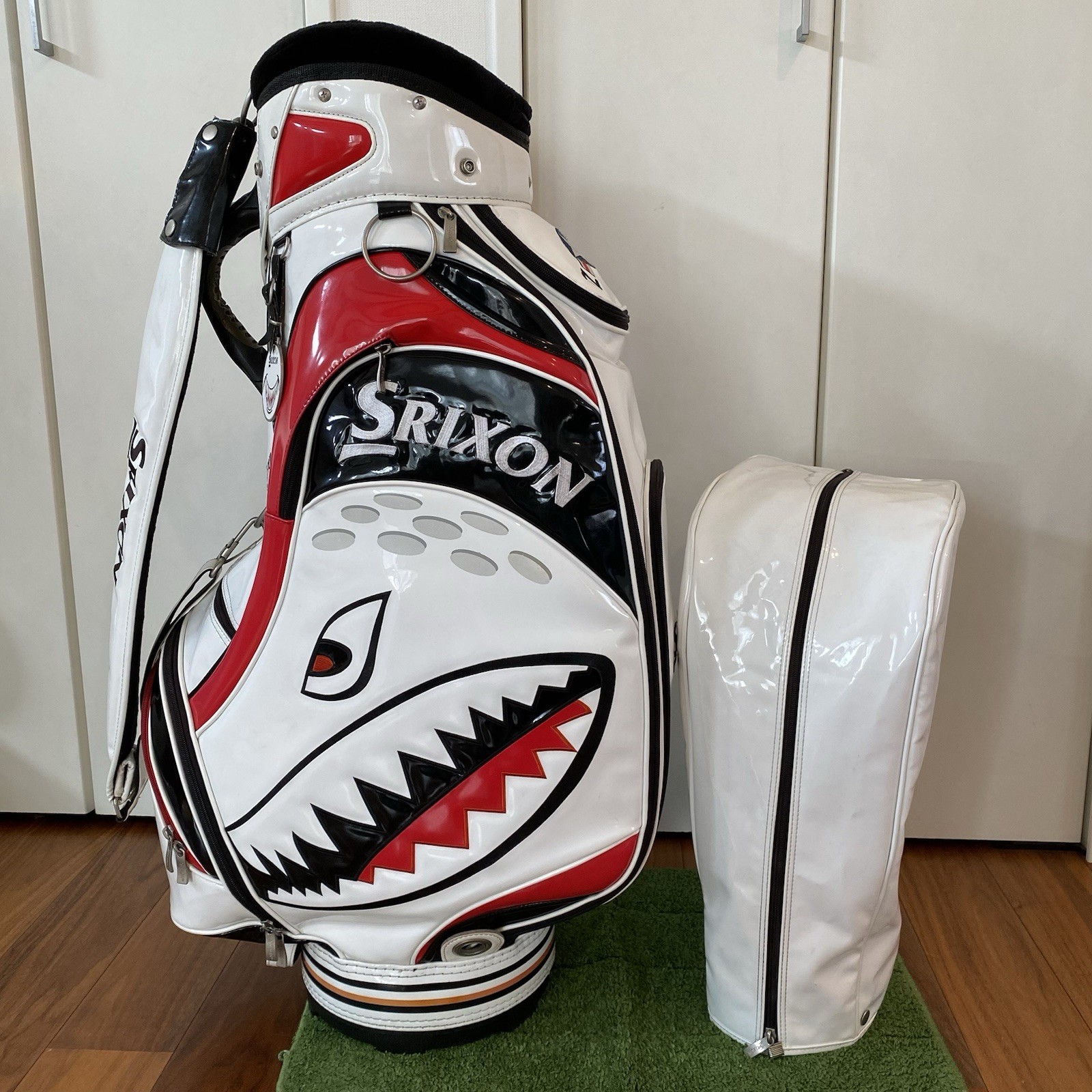 Srixon Dunlop Gao Monster White enamel cart bag golf caddy bag rare japan used