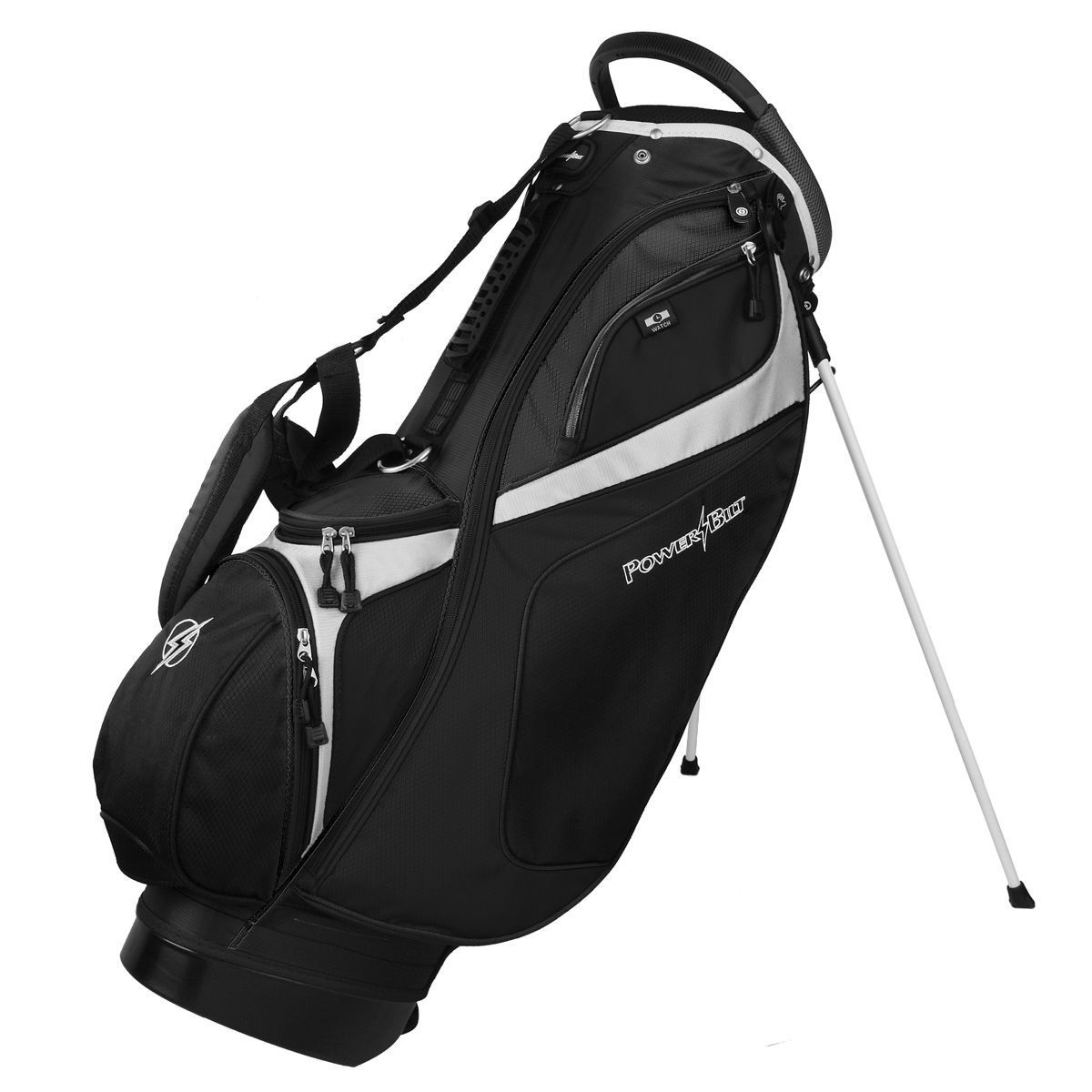 PowerBilt TPS Dunes Golf Stand Bag Black 14-Way Lightweight Carry Bag