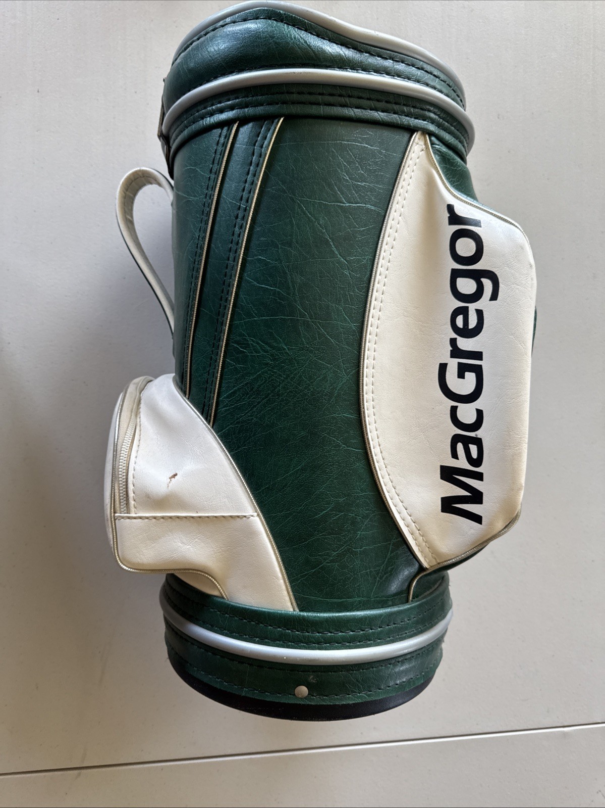 Vintage MacGregor Pro Only Den Caddy Golf Bag Green & White, Good Condition!