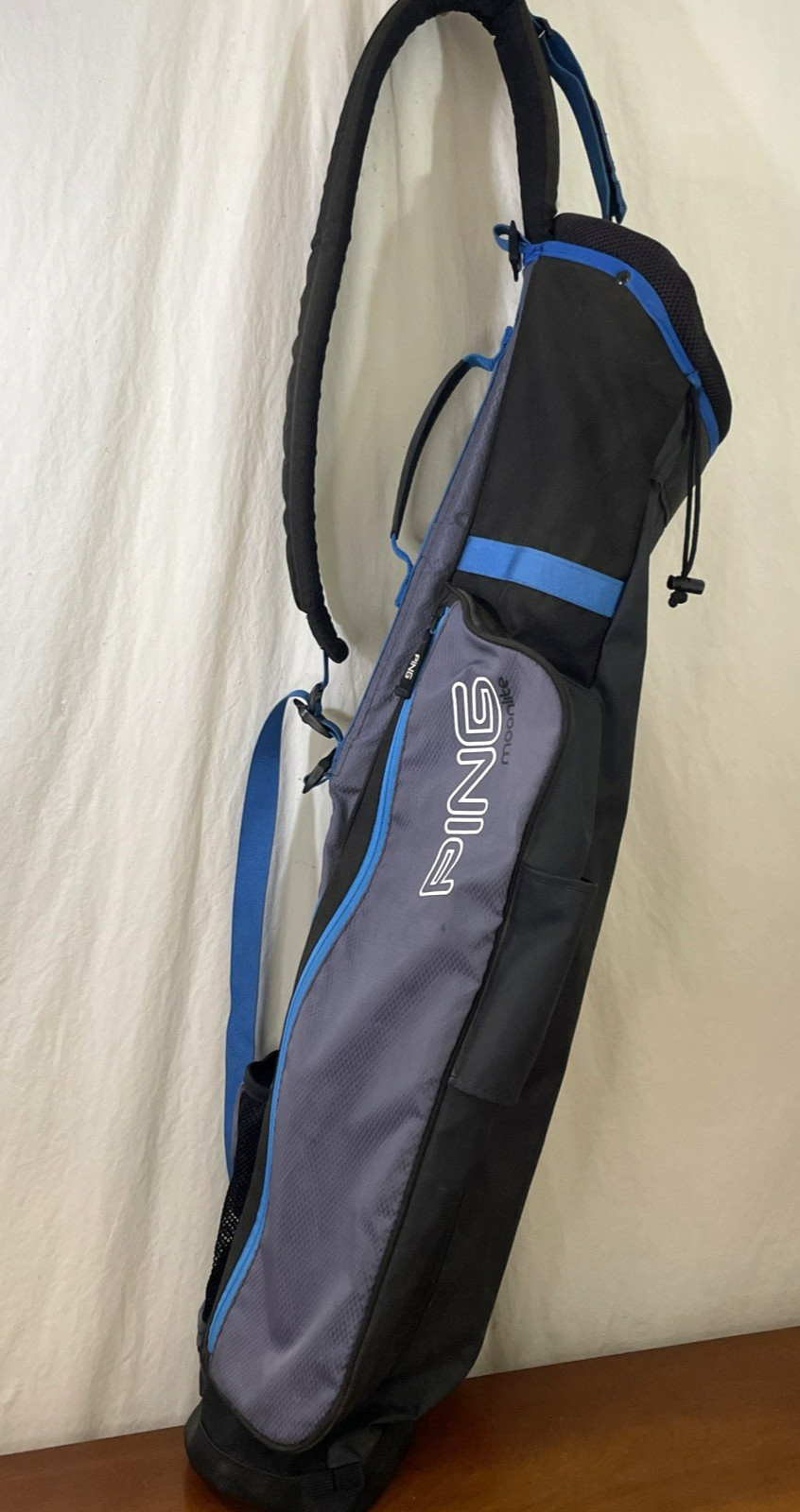 Ping Moonlite Sunday Carry Golf Bag Blue Black Light Weight Walking Bag 2-Way