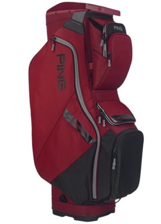Ping Traverse Scarlett Red Black 14-Way Logo Golf Cart Bag Raincover Excellent