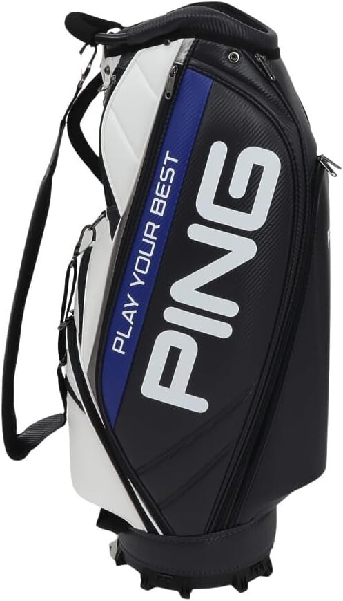 PING Golf Men’s Caddy Bag SOFT PU 9.5 x 47 inch 3.2kg Navy White CB-U2502