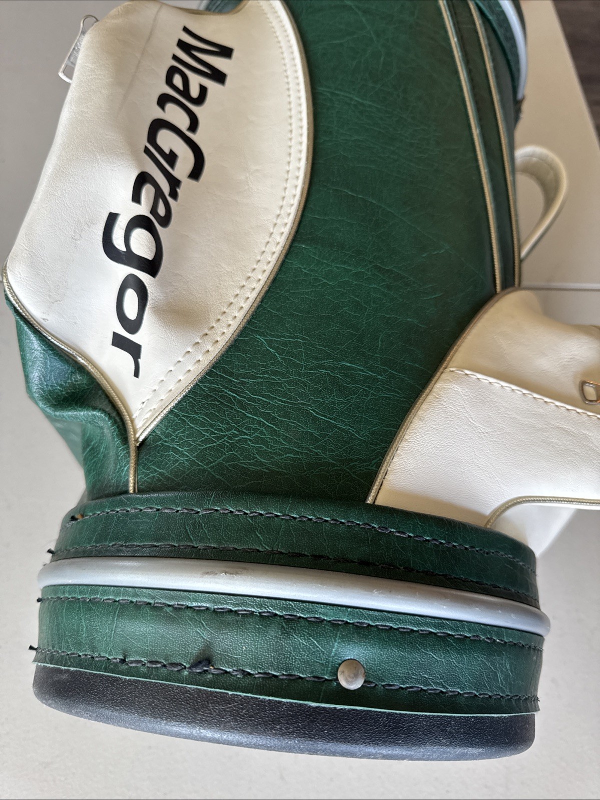 Vintage MacGregor Pro Only Den Caddy Golf Bag Green & White, Good Condition!