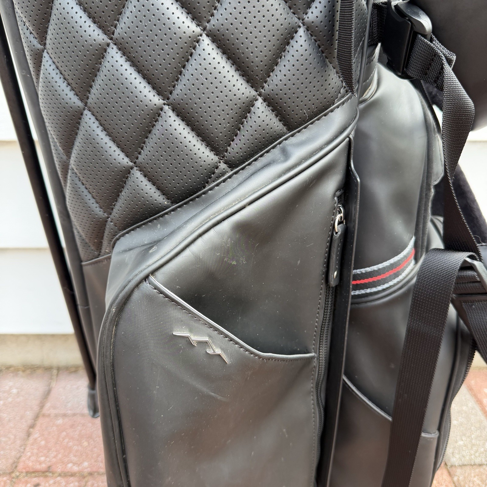 Sun Mountain Matchplay 14 Way Stand Golf Bag Black Vinyl Faux Leather Quilted