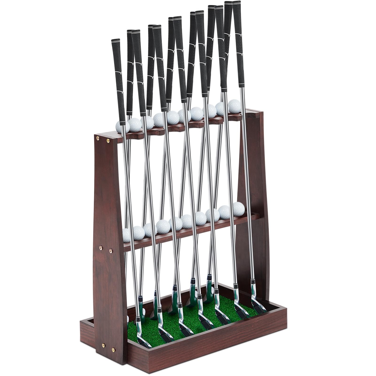 Golf Club Rack Wooden Golf Putter Stand Holder Indoor Display Rack Holds 13 C…