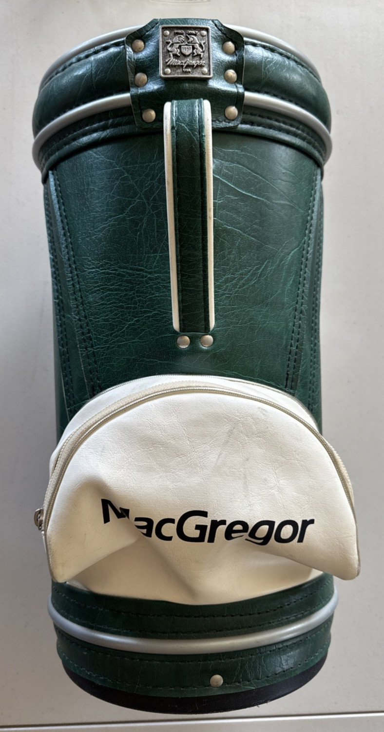 Vintage MacGregor Pro Only Den Caddy Golf Bag Green & White, Good Condition!
