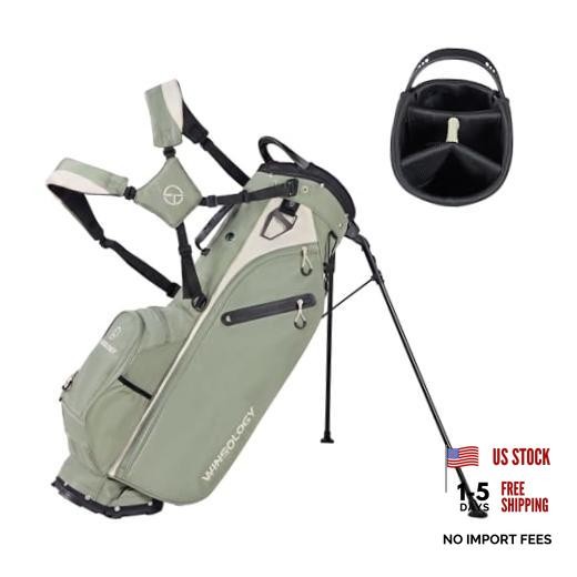 Lightweight Golf Stand Bag with 4 Way Top Dividers for Men and Sage Grey/Cream