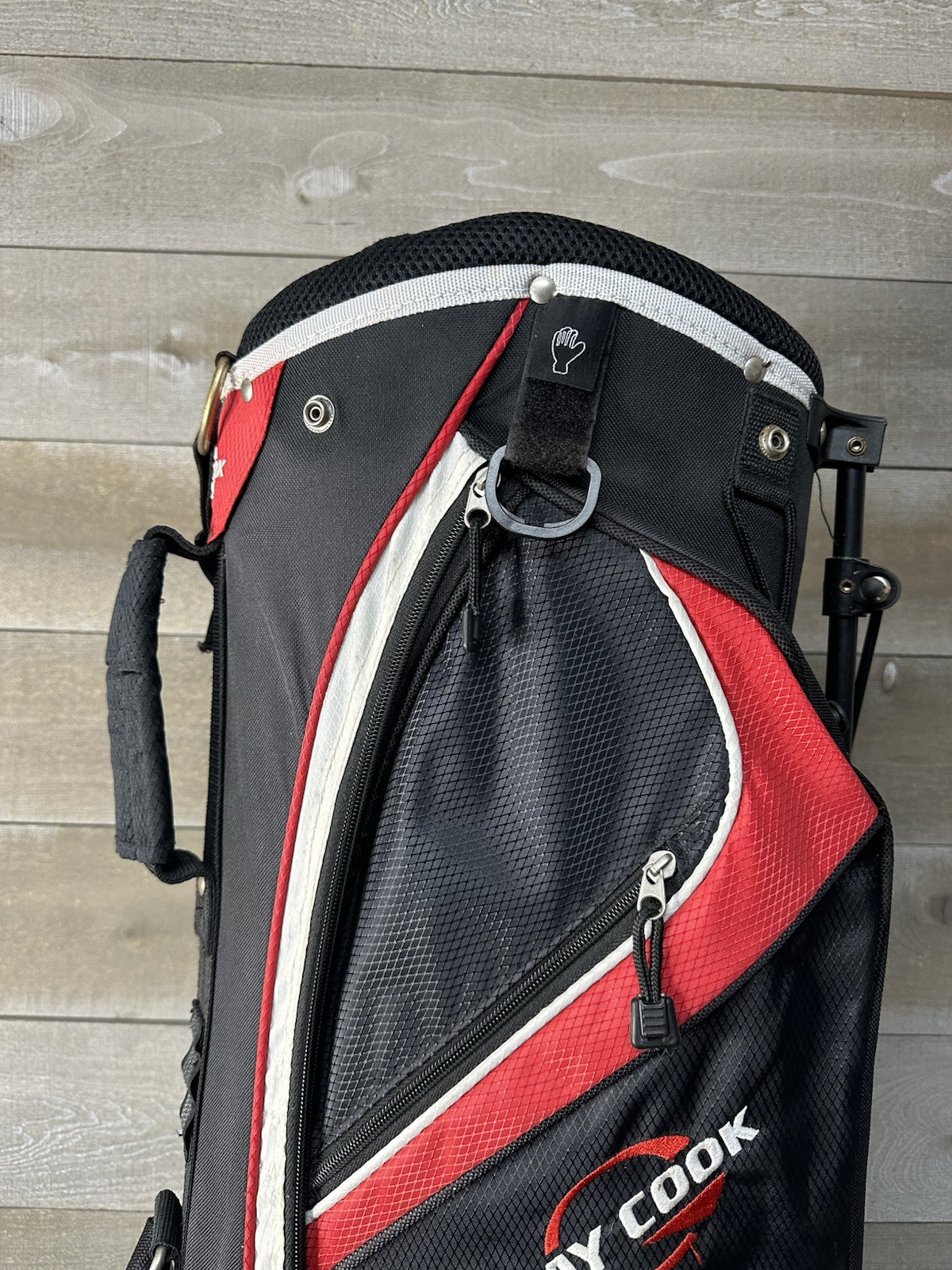 Ray Cook 6 Way Adult Stand Golf Bag Red Black White With Rain Cover