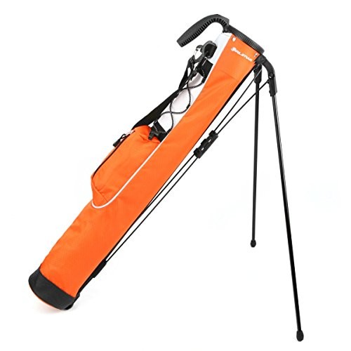 Pitch ’n Putt Lightweight Sunday Golf Bag with Stand, Ultra-Light Carry Orange