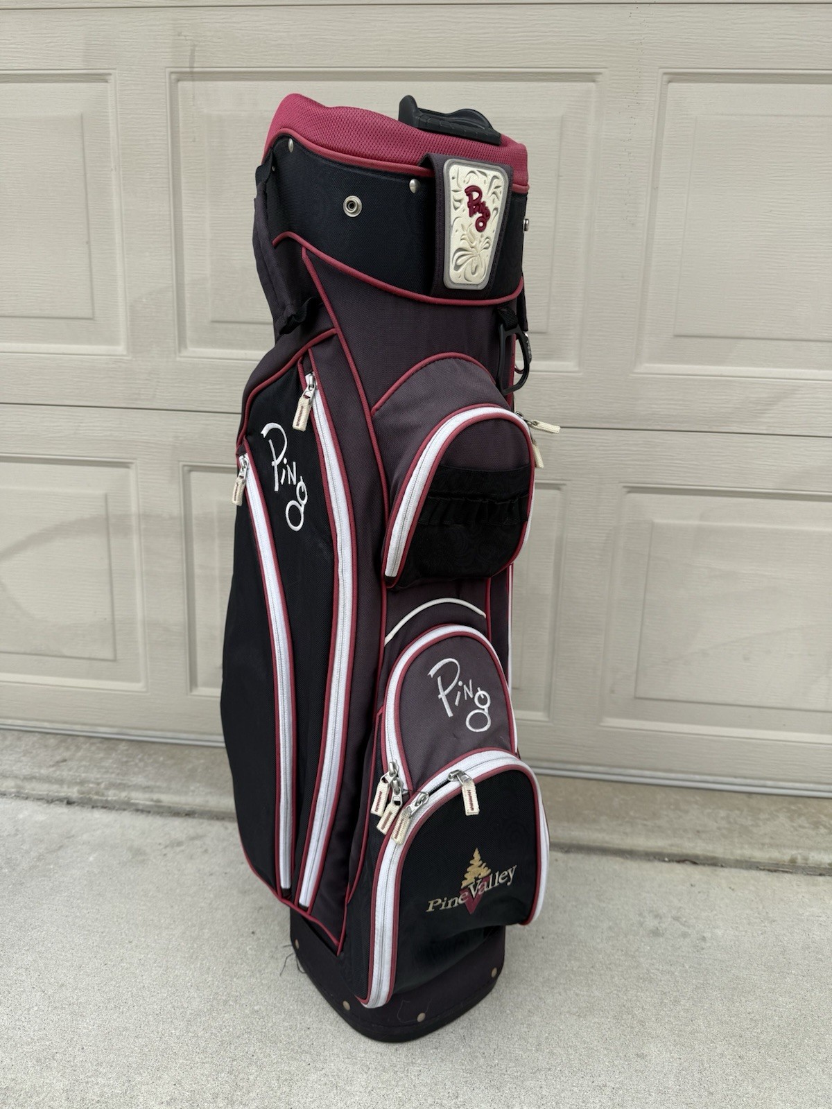 Vintage Ping Faith Golf Cart Bag 14 Way Divider Ladies Black And Red As Pictured