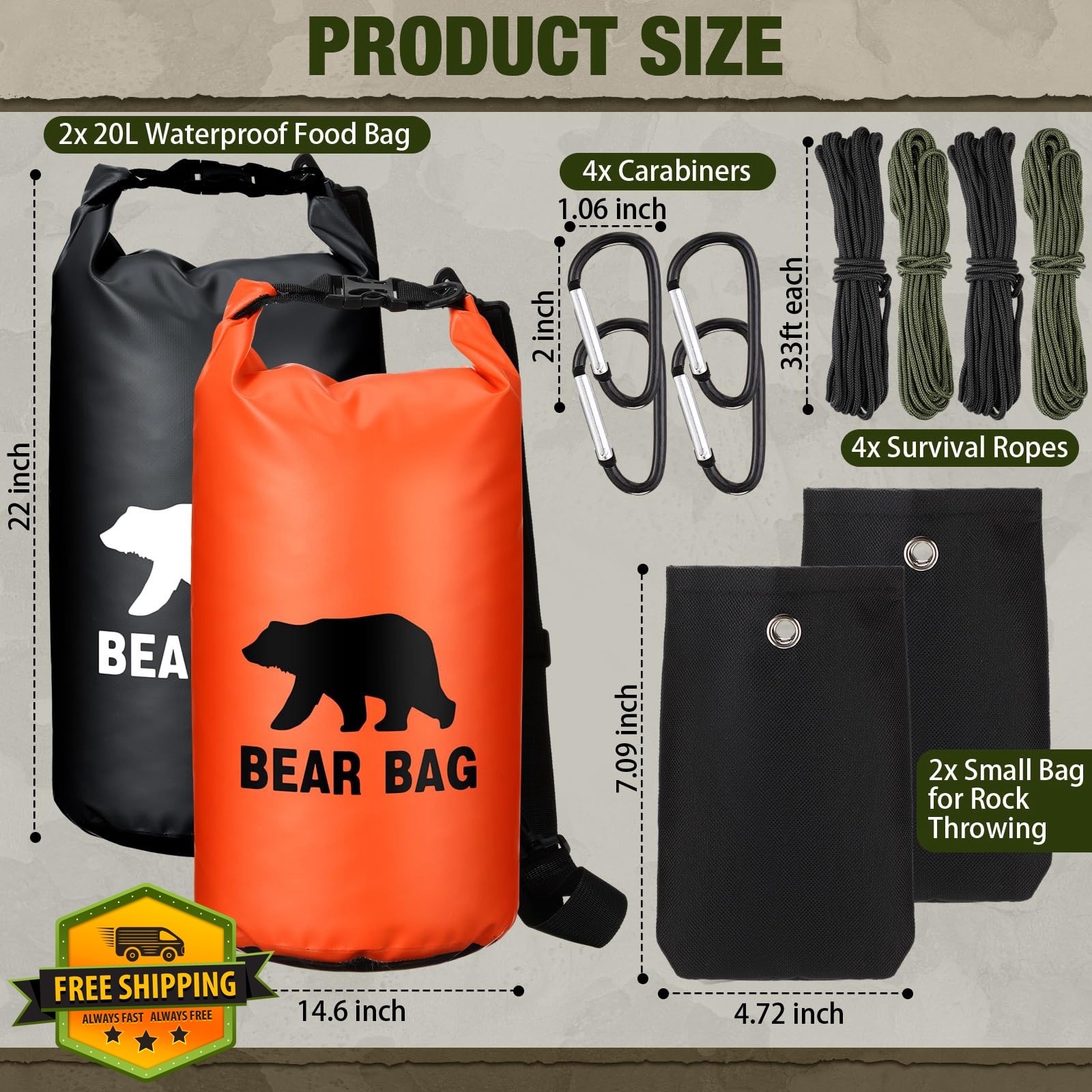 Foilswirl 20L Bear Bag System Black/Orange