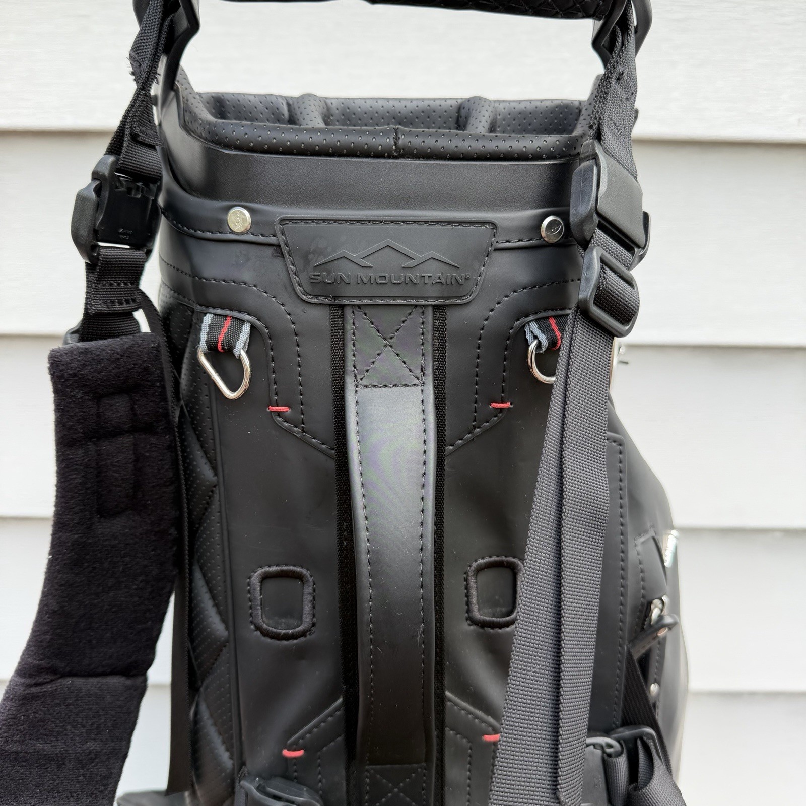 Sun Mountain Matchplay 14 Way Stand Golf Bag Black Vinyl Faux Leather Quilted