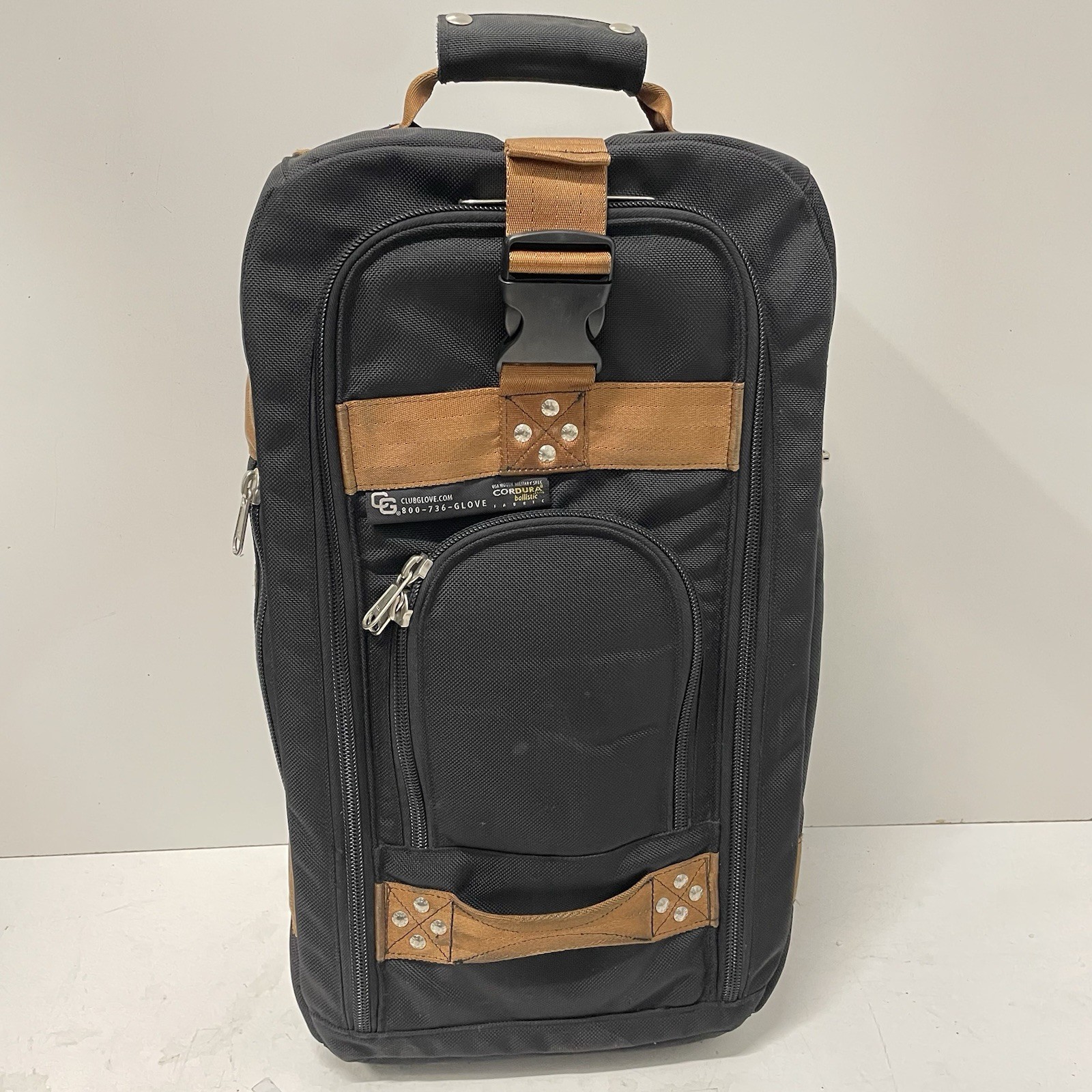 Club Glove Traveler Bag II Golf Travel Bag Black Brown Cordura Divider Wheels