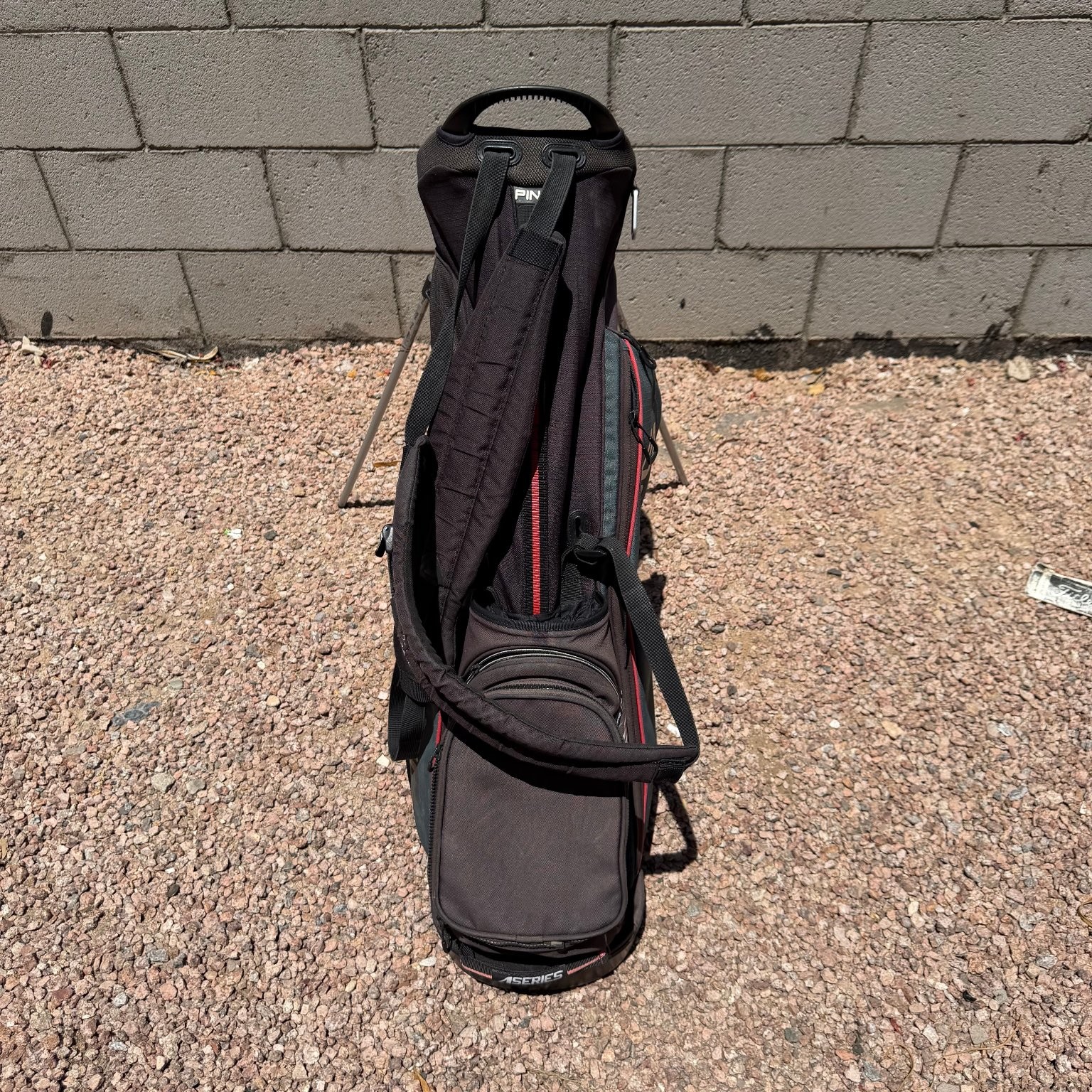 PING 4 Series Stand Golf Bag Durable Polyester Black Gray Red E2 Ergonomics