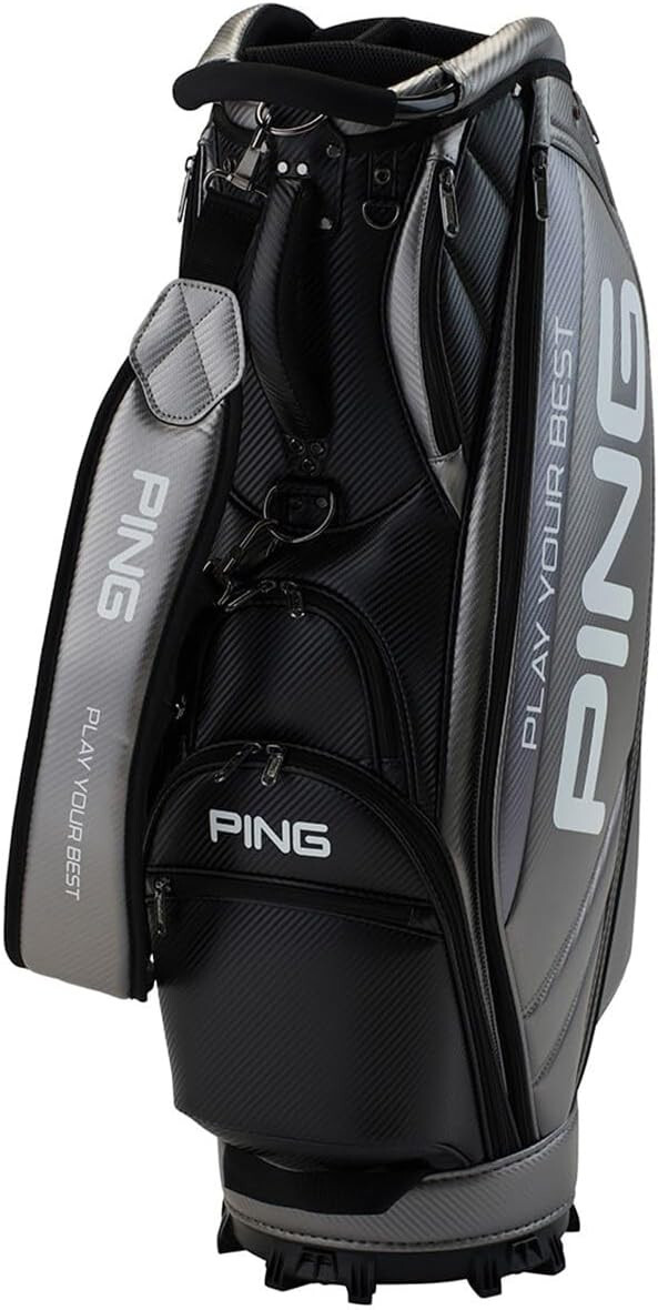 PING Golf Men’s Caddy Bag SOFT PU 9.5 x 47 inch 3.2kg Gunmetal CB-U2502