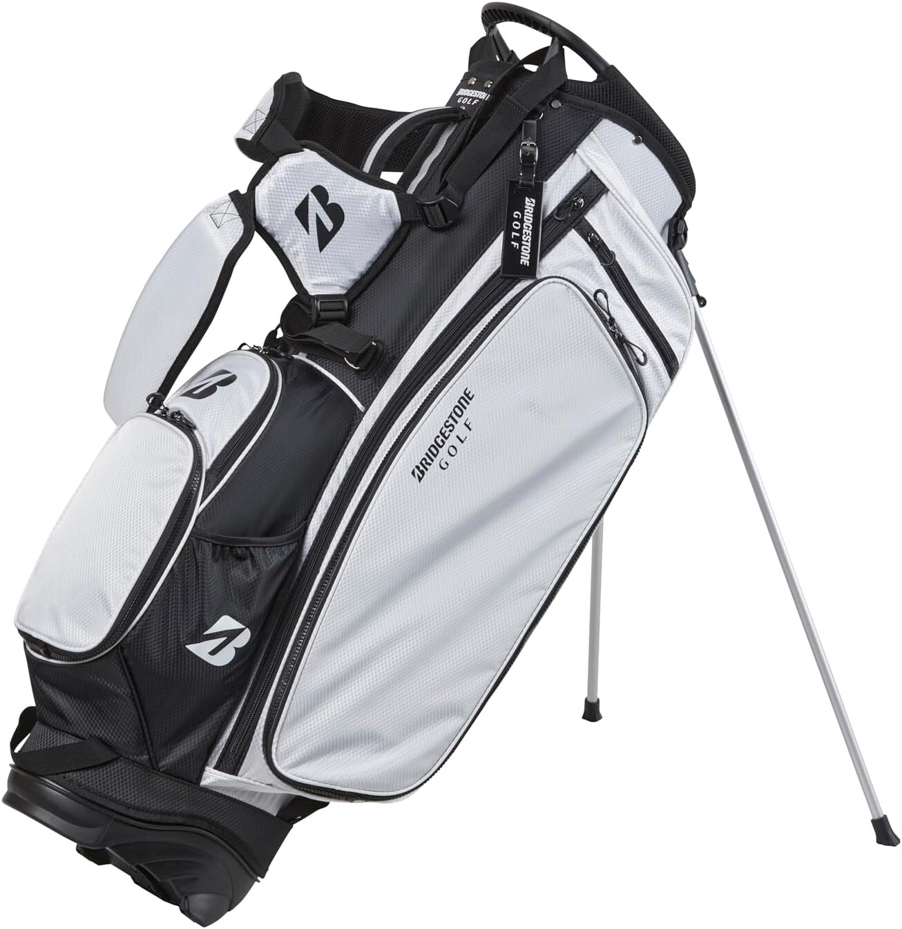 BRIDGESTONE Golf Men’s Stand Caddy Bag 9.5 x 47 inch 2.5kg White CBG423
