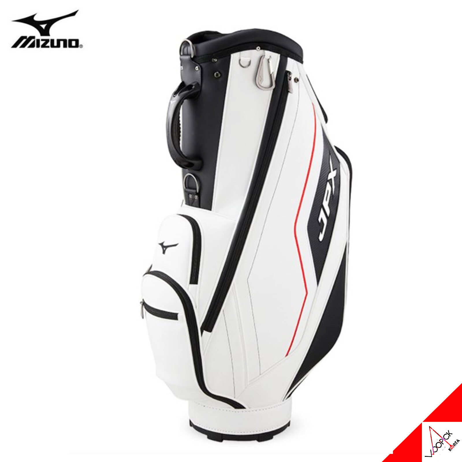 Mizuno 2022 JPX 007 Men’s Golf Caddie Bag 8.5inch 3.9kg PU PE- White /Express