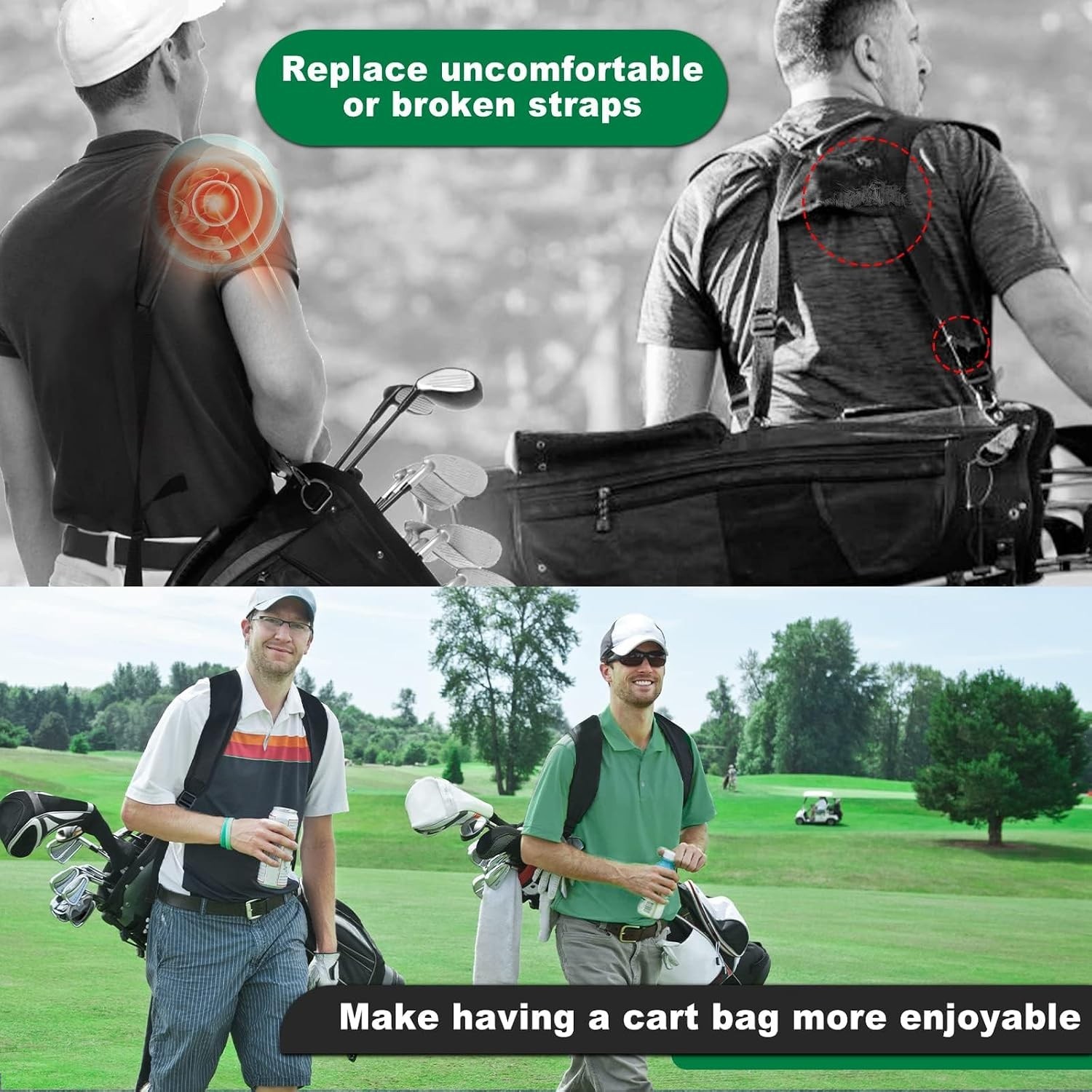 Double Shoulder Golf Bag Strap Replacement