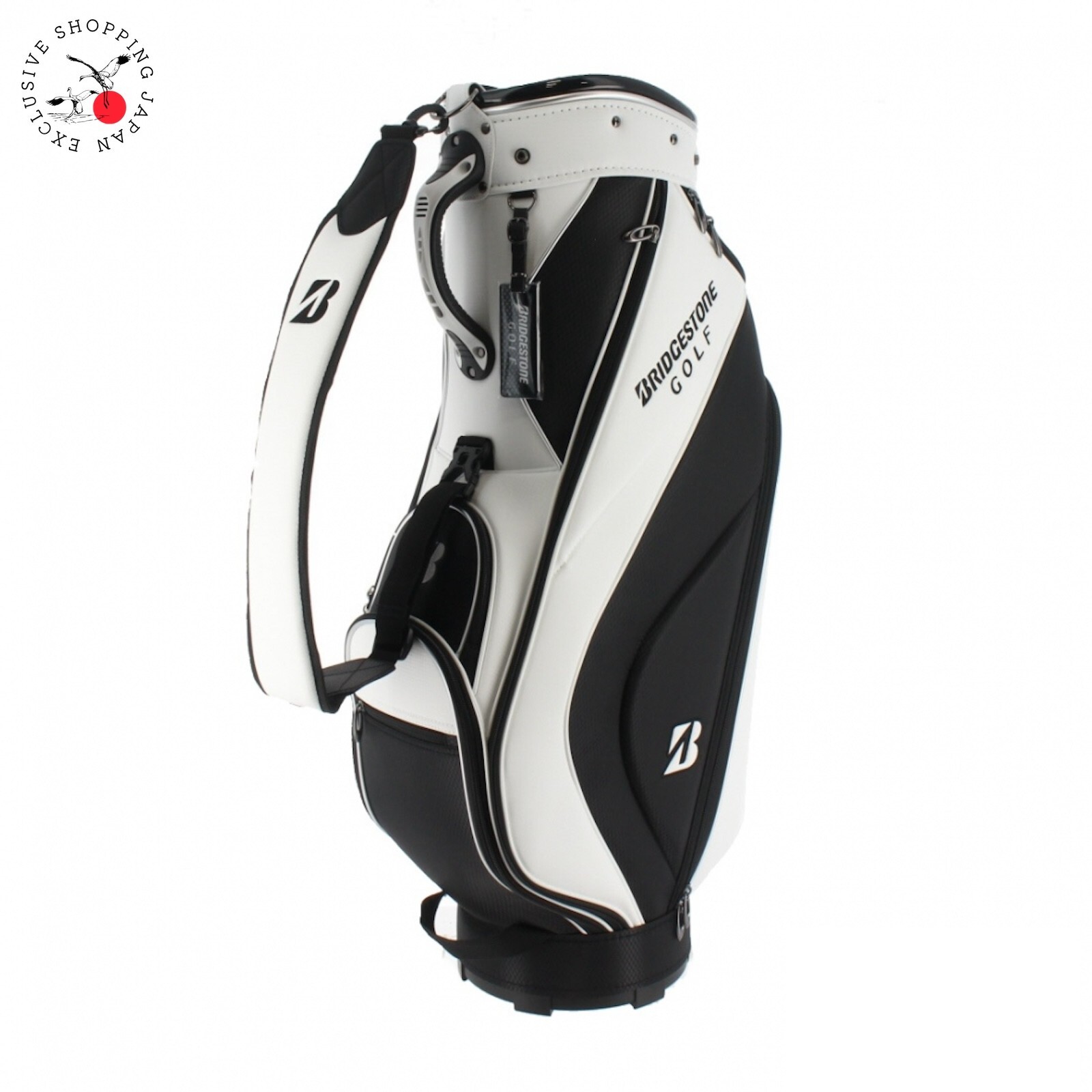 BRIDGESTONE Golf 2024 Model Cart Bag 9 x 47in 5-way Lightweight White / Black