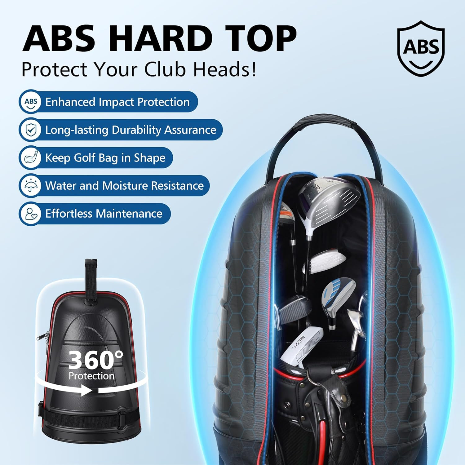 Golf Travel Bags for Airlines with Wheels, Hard Case Top and 1680D Heavy Duty Ox