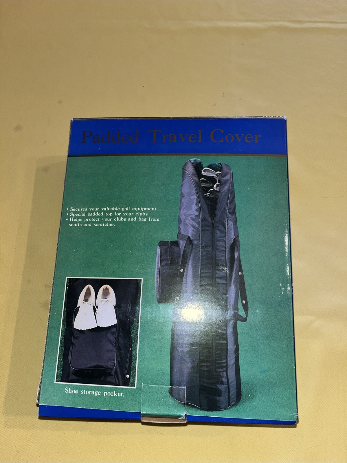vtg padded travel cover golf bag in box shoe storage pocket