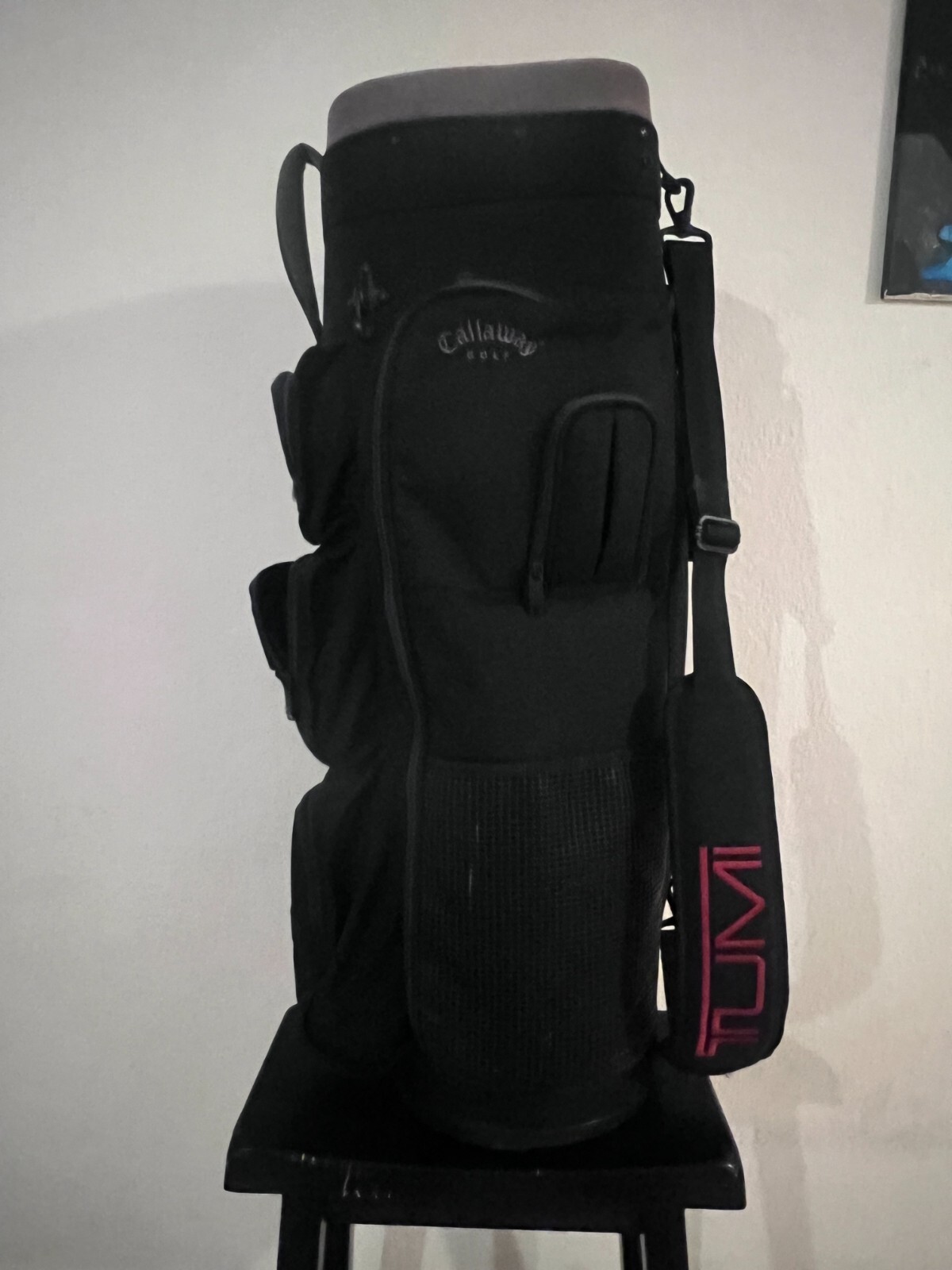 RARE Tumi Ballistic Nylon Golf Bag Callaway Black Deluxe 286D3 34″ NO Rain Cover