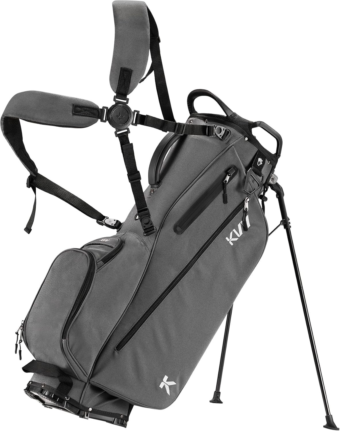 KVV Lightweight Golf Stand Bag with 7 Way Full-Length Dividers, 5 Zippered Pocke