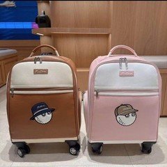 Malbon Golf Carry Bag Suitcase Golf Bag Green / Brown / Pink Big Logo from Japan